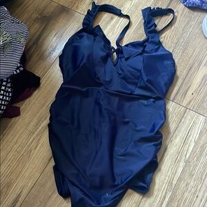 Elegant Navy One-Piece Swimsuit​